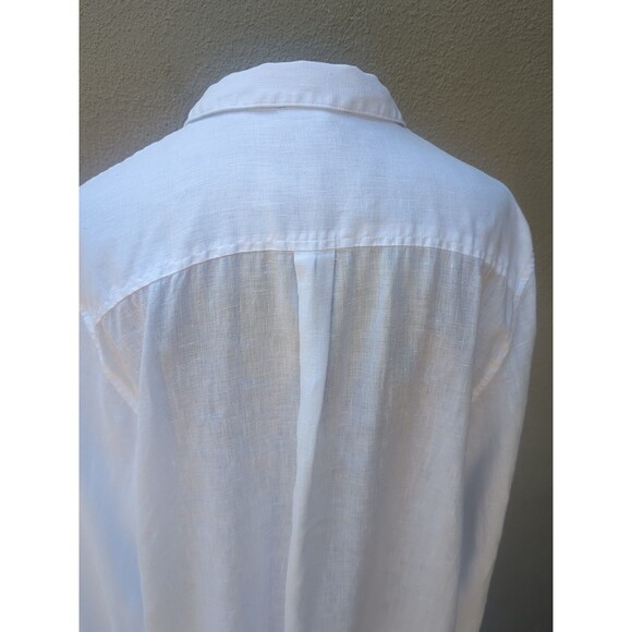 Saks Fifth Avenue Blouse XL 100% Linen Button Front Shirt - Picture 4 of 9